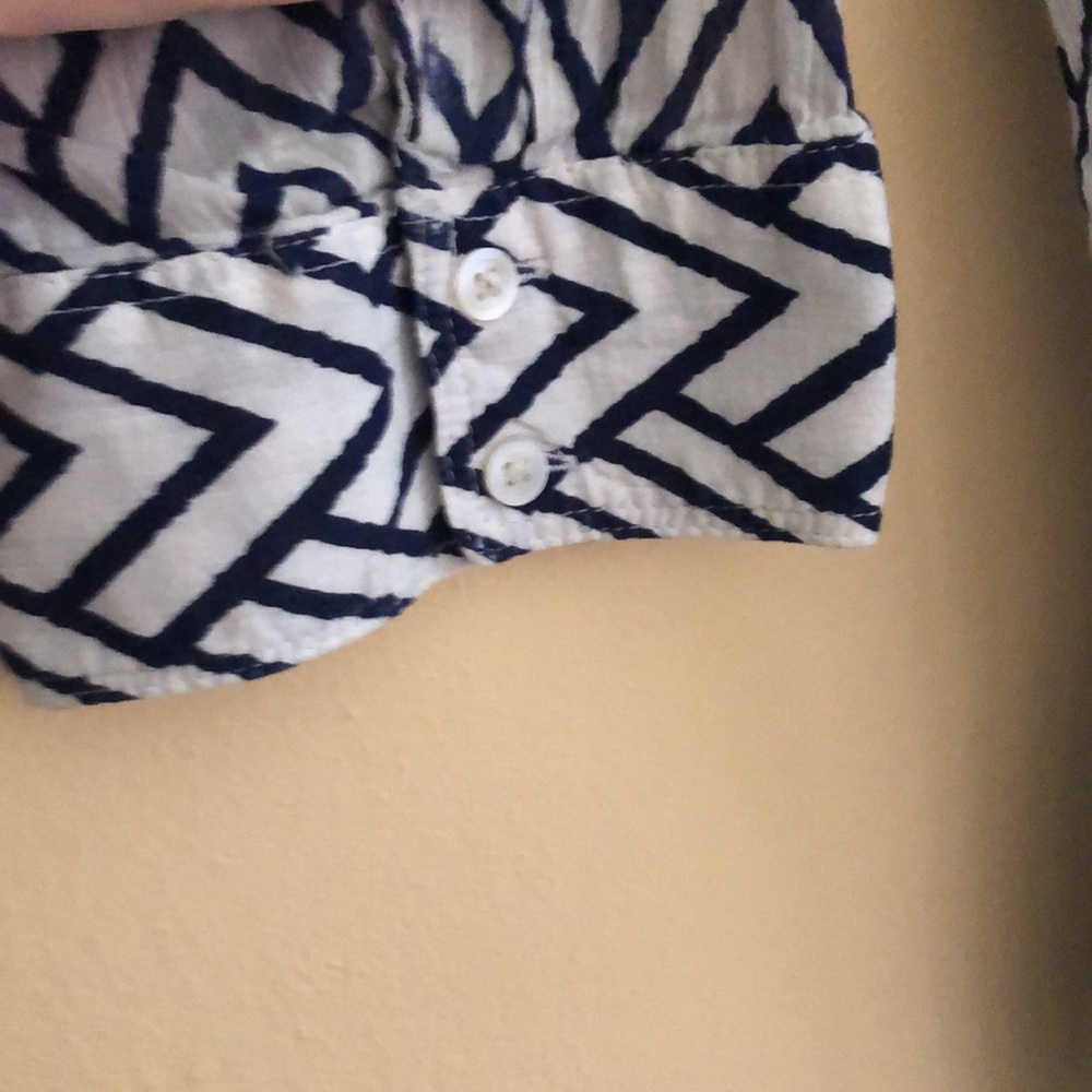 St. John’s Bay Navy White Geometric Print Tunic Blouse Women’s Size XL - Picture 2 of 8